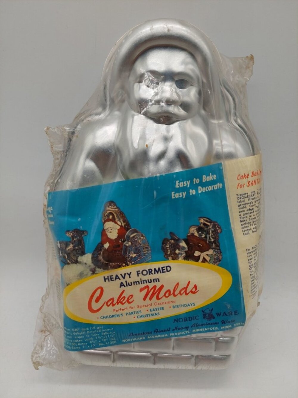 Nordic Ware Old World Christmas Santa Claus Cake Pan 3D Mold Aluminum NOS